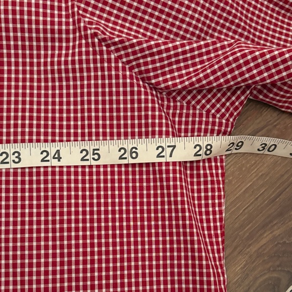 Club Room Red Maroon Gingham Dress Shirt - Picture 6 of 11